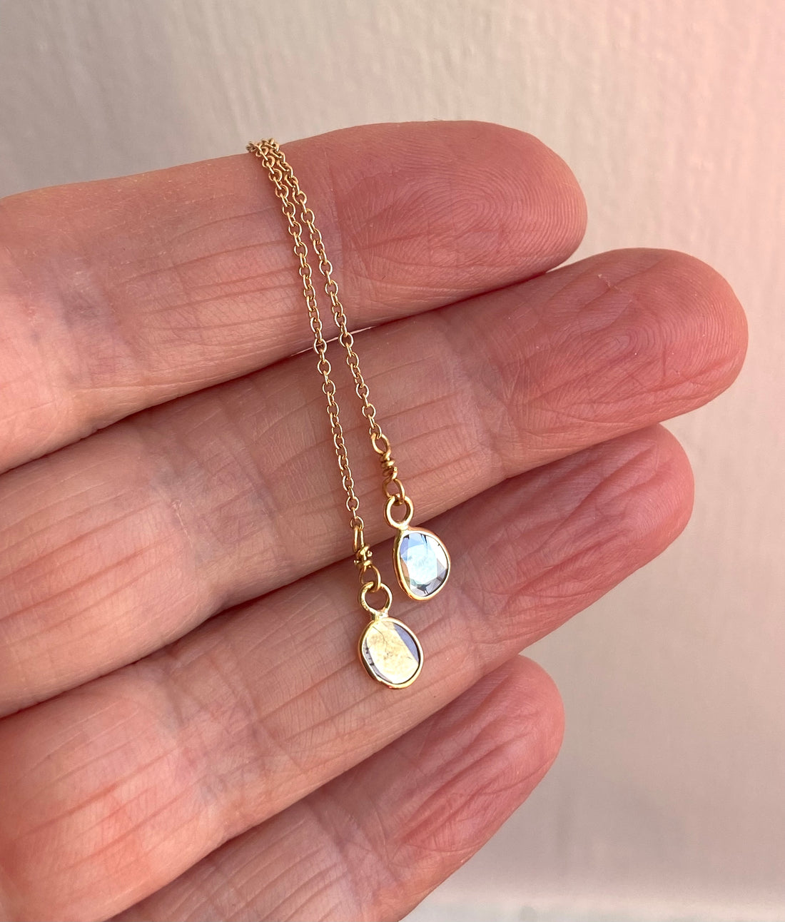 Salt and Pepper Diamond Slice Threader Earrings, 18k Gold, April Birthstone Earrings