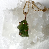 Natural Moldavite Tektite Pendant Necklace