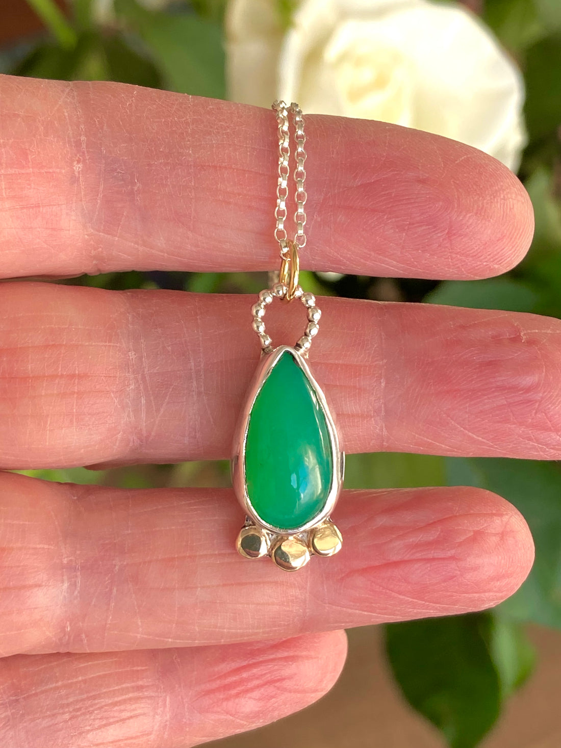 Australian Chrysoprase Pendant Necklace