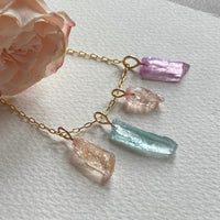 Raw Morganite Crystal Pendant Necklace
