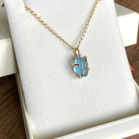 Brazilian Santa Maria Blue Aquamarine Pendant Necklace, March Birthstone