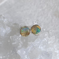 Australian Boulder Matrix Opal Stud Earrings, October Birthstone Earrings