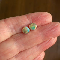 Australian Boulder Matrix Opal Stud Earrings, October Birthstone Earrings