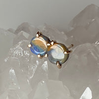 Australian Boulder Matrix Opal Stud Earrings, October Birthstone Earrings