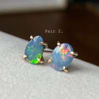 Australian Opal Stud Earrings, October Birthstone Gift