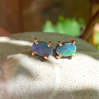 Australian Opal Stud Earrings, October Birthstone Earrings