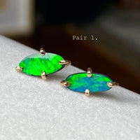 Australian Opal Stud Earrings, October Birthstone Gift