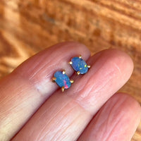 Australian Opal Stud Earrings, October Birthstone Earrings