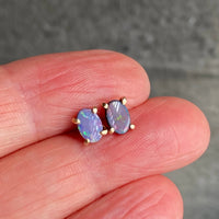 Australian Opal Stud Earrings, October Birthstone Earrings