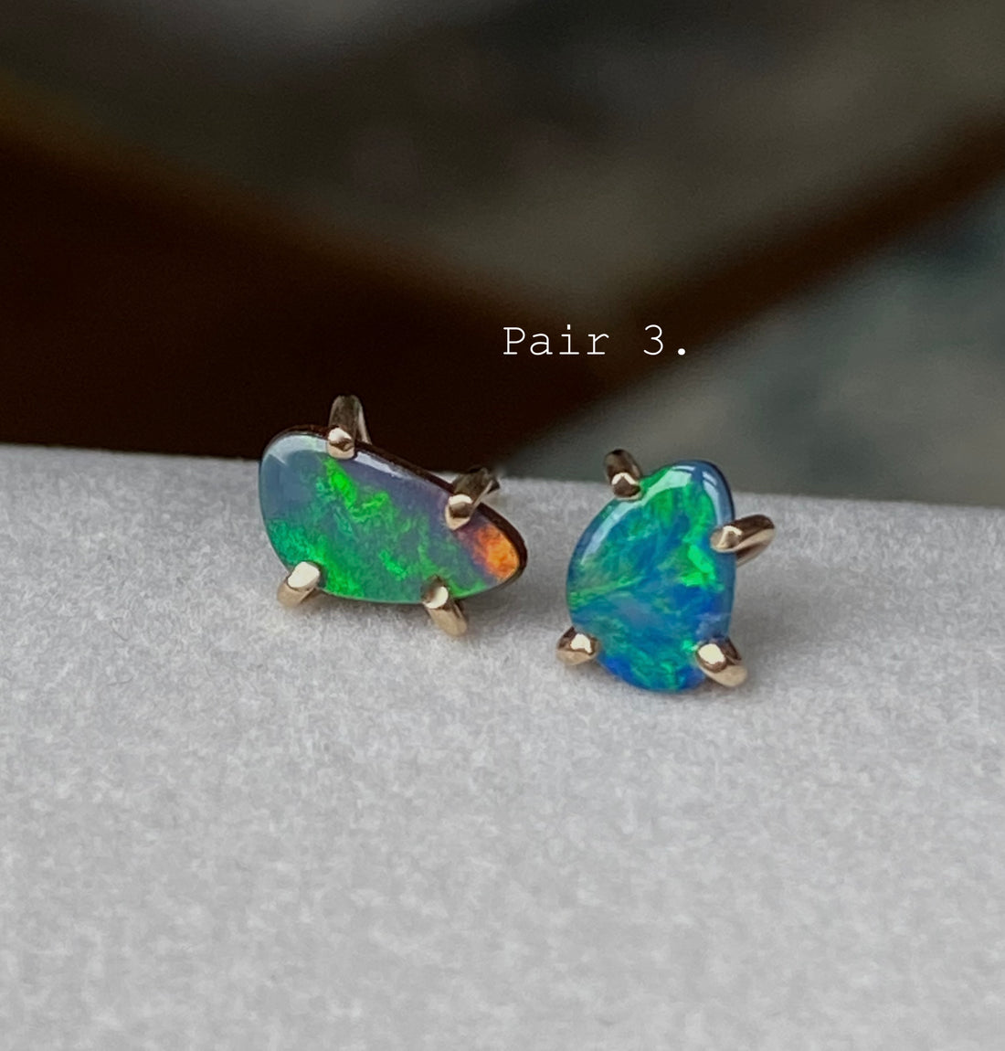 Australian Opal Stud Earrings, October Birthstone Gift