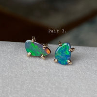 Australian Opal Stud Earrings, October Birthstone Gift