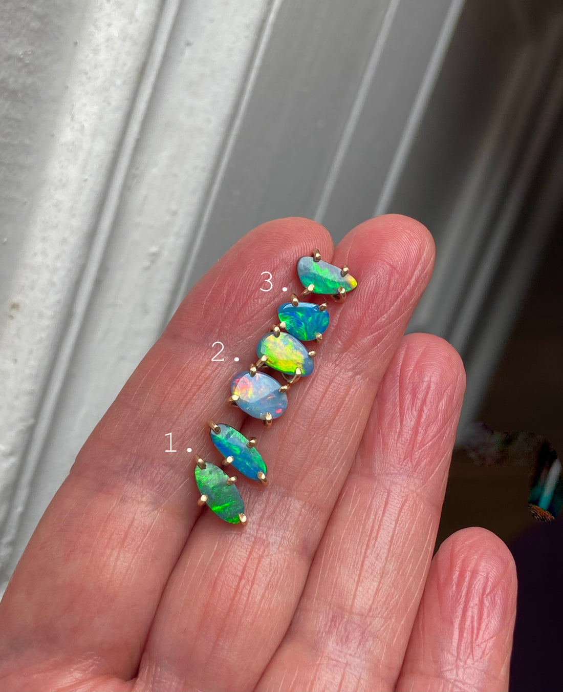 Australian Opal Stud Earrings, October Birthstone Gift