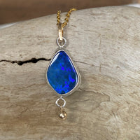 Australian Opal Pendant Necklace, October Birthstone Necklace