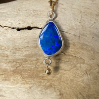 Australian Opal Pendant Necklace, October Birthstone Necklace
