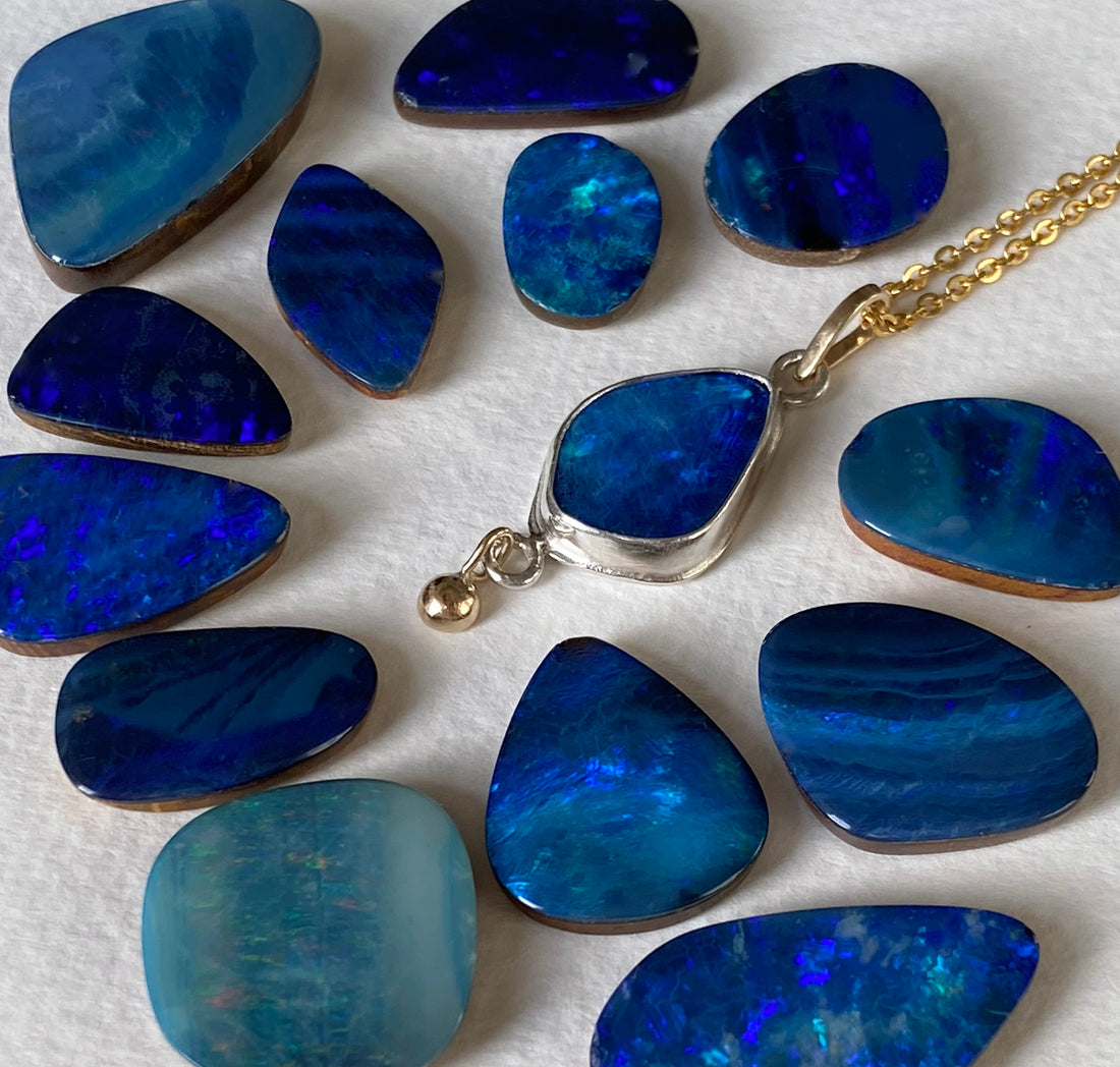 Australian Opal Pendant Necklace, October Birthstone Necklace