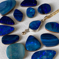 Australian Opal Pendant Necklace, October Birthstone Necklace