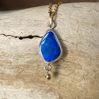 Australian Opal Pendant Necklace, October Birthstone Necklace