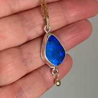 Australian Opal Pendant Necklace, October Birthstone Necklace