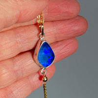 Australian Opal Pendant Necklace, October Birthstone Necklace