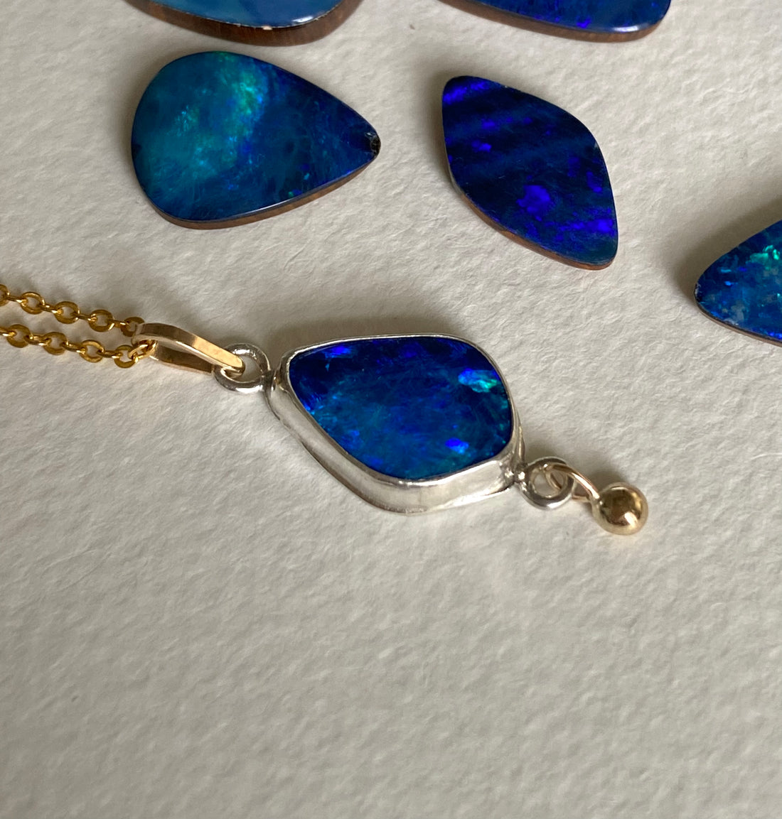 Australian Opal Pendant Necklace, October Birthstone Necklace