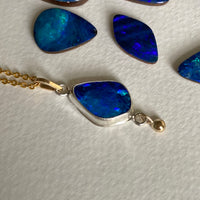 Australian Opal Pendant Necklace, October Birthstone Necklace
