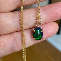 Ethiopian Black Opal Pendant Necklace, October Birthstone