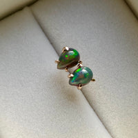 Ethiopian Black Opal Stud Earrings, October Birthstone Earrings