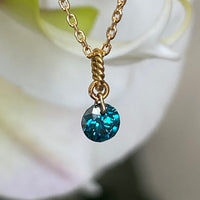 Blue Diamond Necklace, 18k Gold and Diamond Necklace, April Birthstone