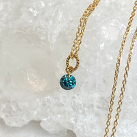 Blue Diamond Necklace, 18k Gold and Diamond Necklace, April Birthstone