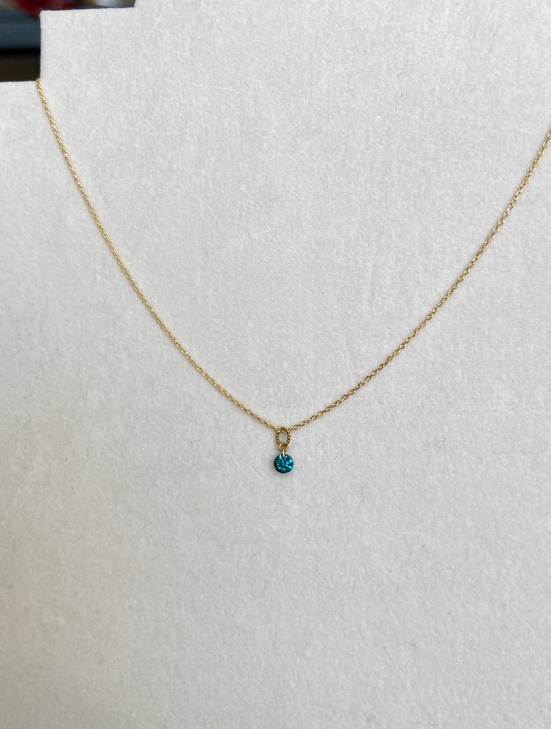Blue Diamond Necklace, 18k Gold and Diamond Necklace, April Birthstone
