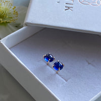 Blue Sapphire Stud Earrings, September Birthstone