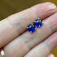 Blue Sapphire Stud Earrings, September Birthstone