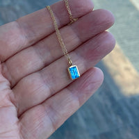 Swiss Blue Topaz Pendant Necklace, November Birthstone Necklace
