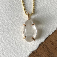Brazilian Rock Quartz Crystal Pendant Necklace, April Birthstone