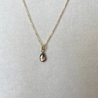 Cognac Brown Diamond Necklace, 18k/14k Gold and Diamond Necklace, April Birthstone Necklace