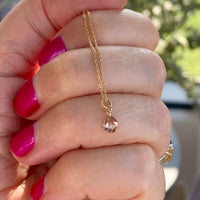 18k Gold and Cognac Brown Diamond Necklace, April Birthstone Necklace