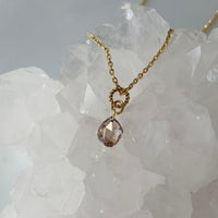 18k Gold and Cognac Brown Diamond Necklace, April Birthstone Necklace