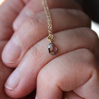 Cognac Brown Diamond Necklace, 18k/14k Gold and Diamond Necklace, April Birthstone Necklace