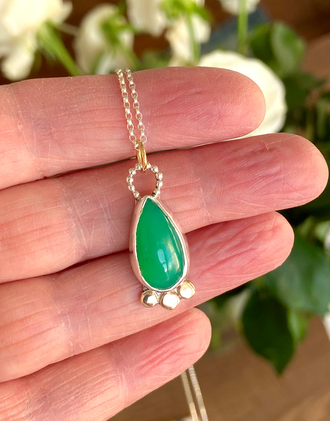 Australian Chrysoprase Pendant Necklace
