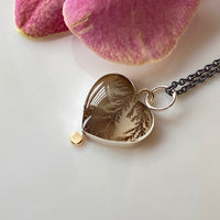 Dendritic Agate Heart Pendant Necklace