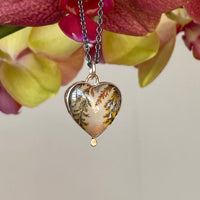 Dendritic Agate Heart Pendant Necklace