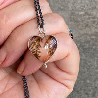 Dendritic Agate Heart Pendant Necklace