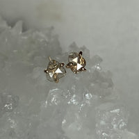 One-of-a-kind 14k Gold Rose Cut Salt and Pepper Diamond Earrings, April Birthstone Earrings, Bridesmaid Earrings