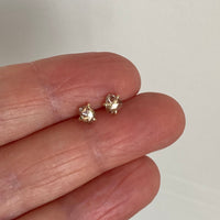 One-of-a-kind 14k Gold Rose Cut Salt and Pepper Diamond Earrings, April Birthstone Earrings, Bridesmaid Earrings