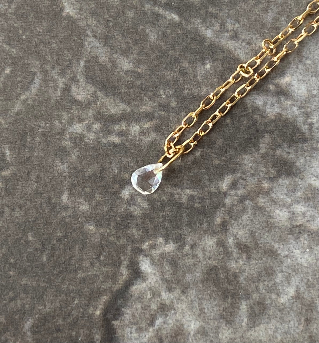 Diamond Necklace, 18k/14k Gold and Diamond Necklace, April Birthstone Necklace