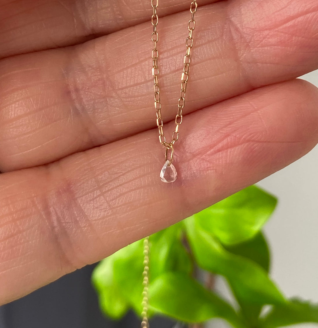Diamond Necklace, 18k/14k Gold and Diamond Necklace, April Birthstone Necklace