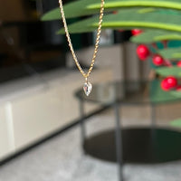Diamond Drop Necklace, 18k Gold and Diamond Necklace, April Birthstone Necklace