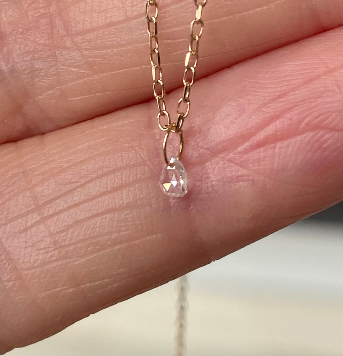 Diamond Necklace, 18k/14k Gold and Diamond Necklace, April Birthstone Necklace