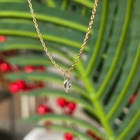 Diamond Drop Necklace, 18k Gold and Diamond Necklace, April Birthstone Necklace