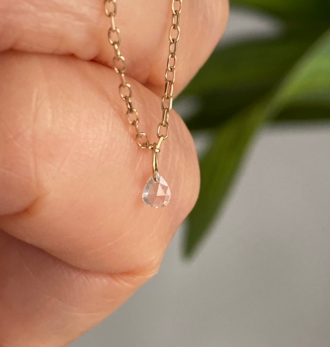 Diamond Necklace, 18k/14k Gold and Diamond Necklace, April Birthstone Necklace